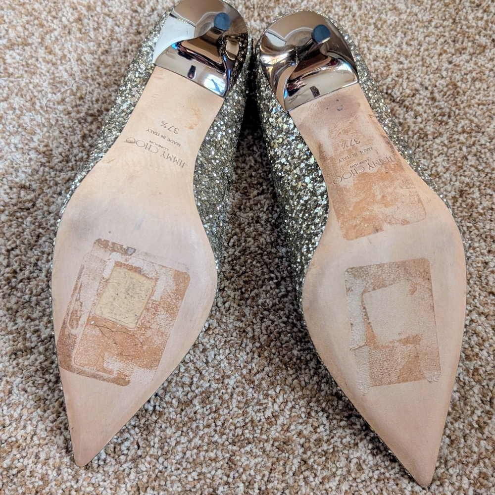 Jimmy Choo Romy Glitter Heels - Picture 16 of 16